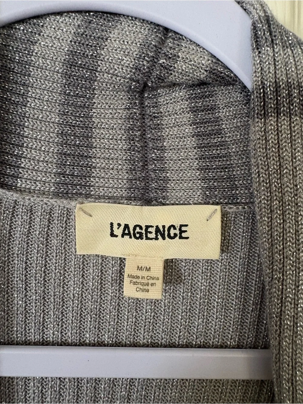 L’AGENCE Marija Long Duster Cardigan Women’s M Metallic Striped Knit #196